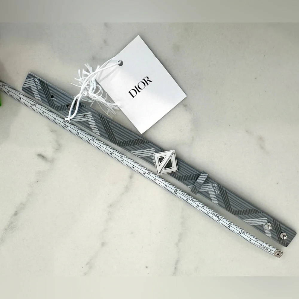 Christian Dior CD Logo Leather Bracelet